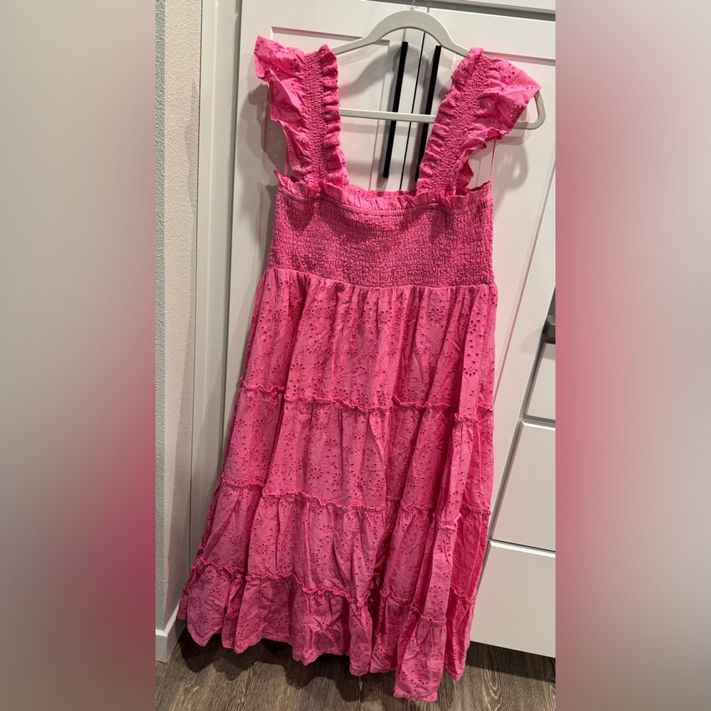 Crown & Ivy Pink Eyelet Cotton maxi dress - Picture 2 of 3